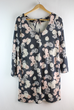 vestido floral blanco roto m