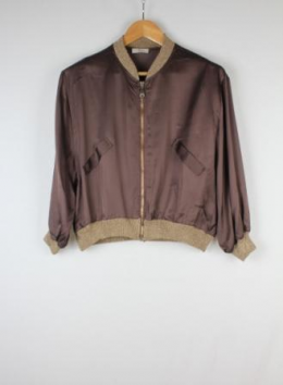 bomber oversize satinada marron