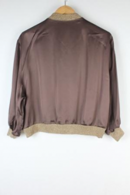 bomber oversize satinada marron