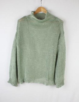 jersey punto calado verde zara