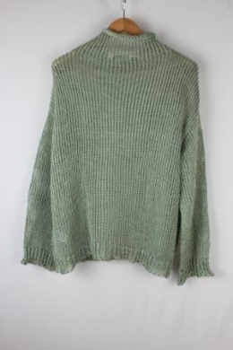 jersey punto calado verde zara