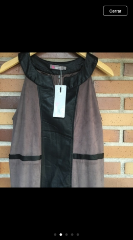 Vestido cuero y antelina.