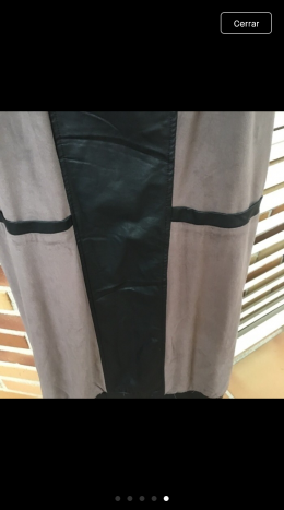 Vestido cuero y antelina.