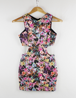 vestido estampdo bershka