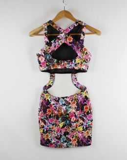 vestido estampdo bershka