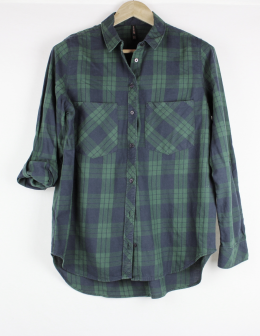 camisa tartan stradivarius