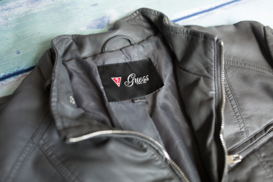 chaqueta piel de guess