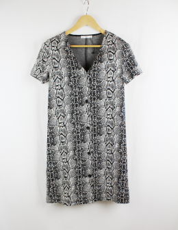 vestido punto animal print mango s