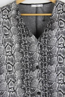 vestido punto animal print mango s