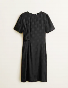 vestido jaquard lunares mango s