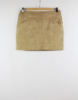 falda piel mango s/38
