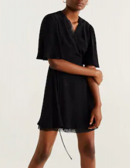 vestido cruzado  jaquard mango s/38-40
