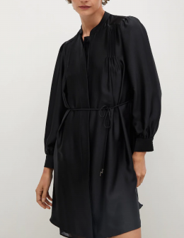 vestido  camisero satinado mango s/38-40