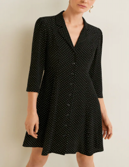vestido camisero lunares mango s/38/40