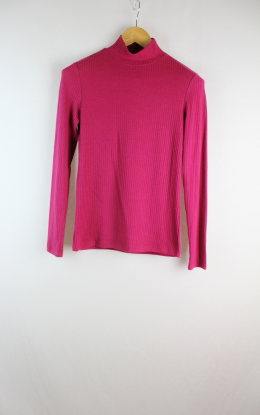 camiseta de manga larga fucsia mango s
