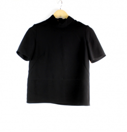 blusa en crepe negro mango s