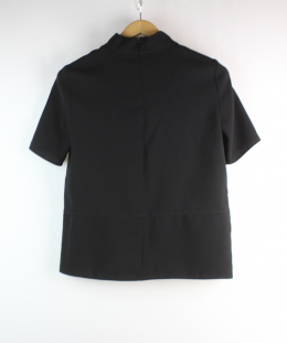 blusa en crepe negro mango s