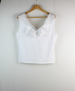 camiseta volante blanca mango xl