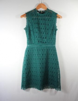 vestido guipur verde mango