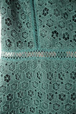 vestido guipur verde mango