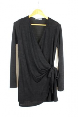 vestido corto cruzado negro mango