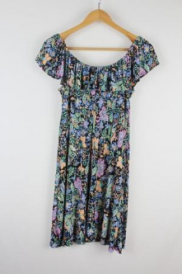 mini vestido bardot estampado mango