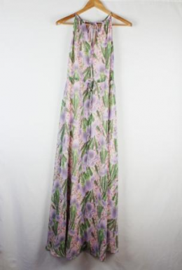 Maxi vestido halter lila mango