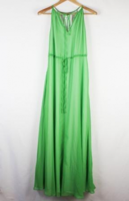 Maxi vestido halter verde mango