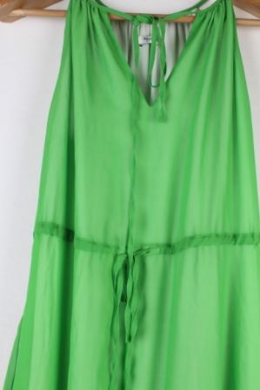 Maxi vestido halter verde mango