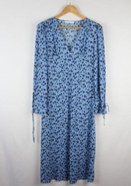 vestido estampado floral azul mango