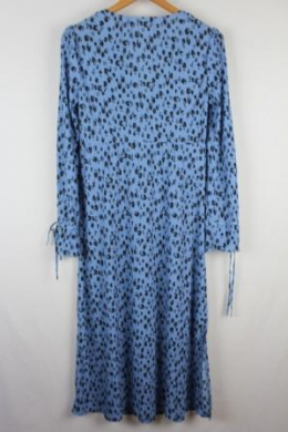vestido estampado floral azul mango