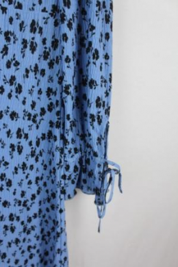 vestido estampado floral azul mango