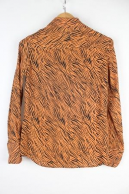 camisa animal print naranja mango