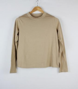 camiseta basica manga larga beige mango