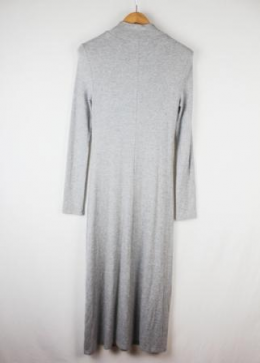 vestido punto gris mango