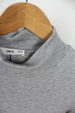 vestido punto gris mango