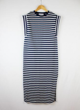 vestido rayas azul y blanco mango