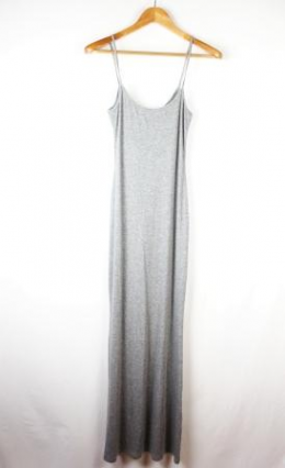vestido largo punto canale gris mango
