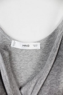 vestido largo punto canale gris mango