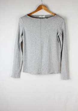 camiseta punto gris mango
