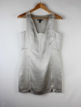 vestido gris plata mango