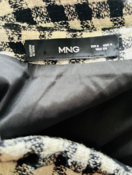 falda tubo cuadros mango