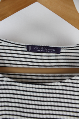 camiseta rayas violeta by mango