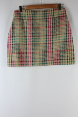 falda cuadros con lana mango