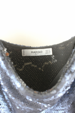 top tirantes lentejuelas azul mango