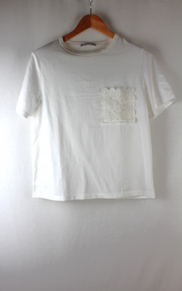 camiseta bolsillo encaje mango