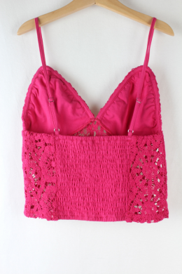 top crochet fucsia mango