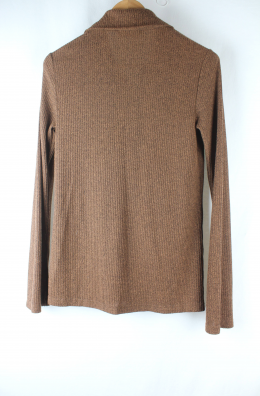 camisa punto canale marron mango