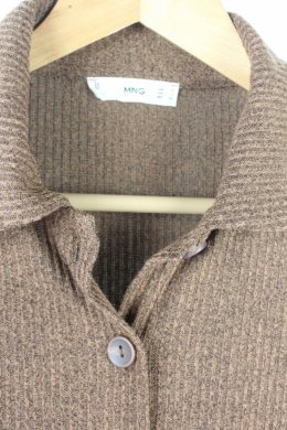 camisa punto canale marron mango