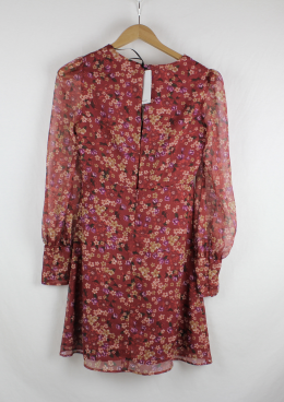 vestido gasa floral mango